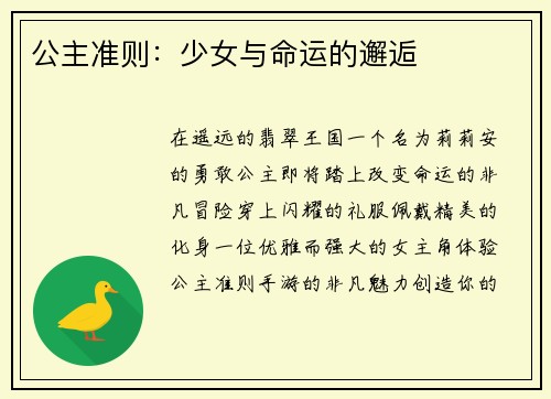 公主准则：少女与命运的邂逅