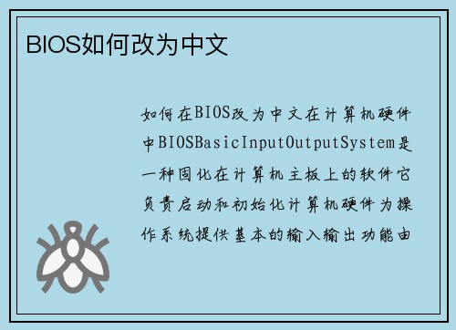 BIOS如何改为中文